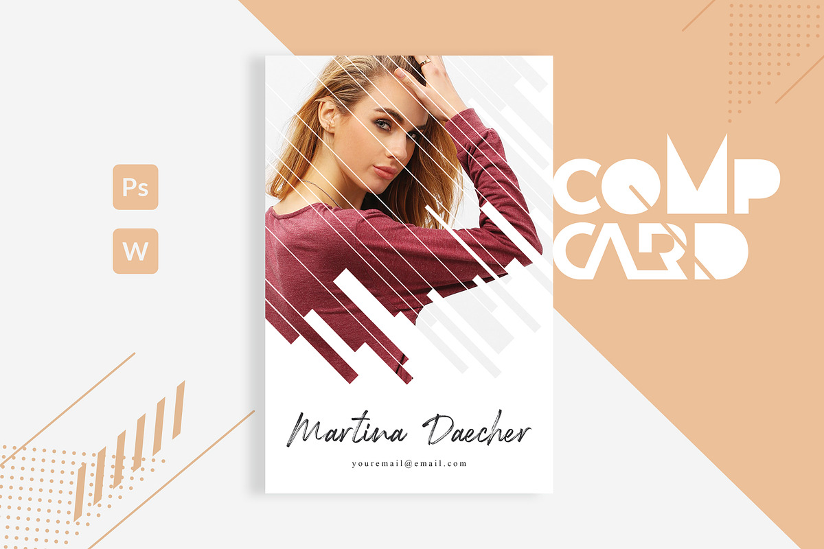 Modeling comp card, a Card Template by TemplatesForest