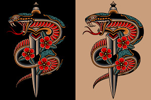 Snake Traditional Tattoo Design