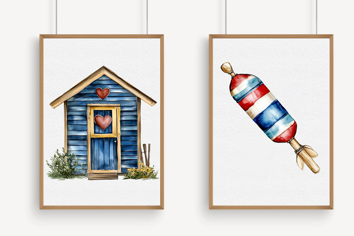 Watercolor sea set Clipart, an Illustration by Libby Wishes (Photo 5 of 7)