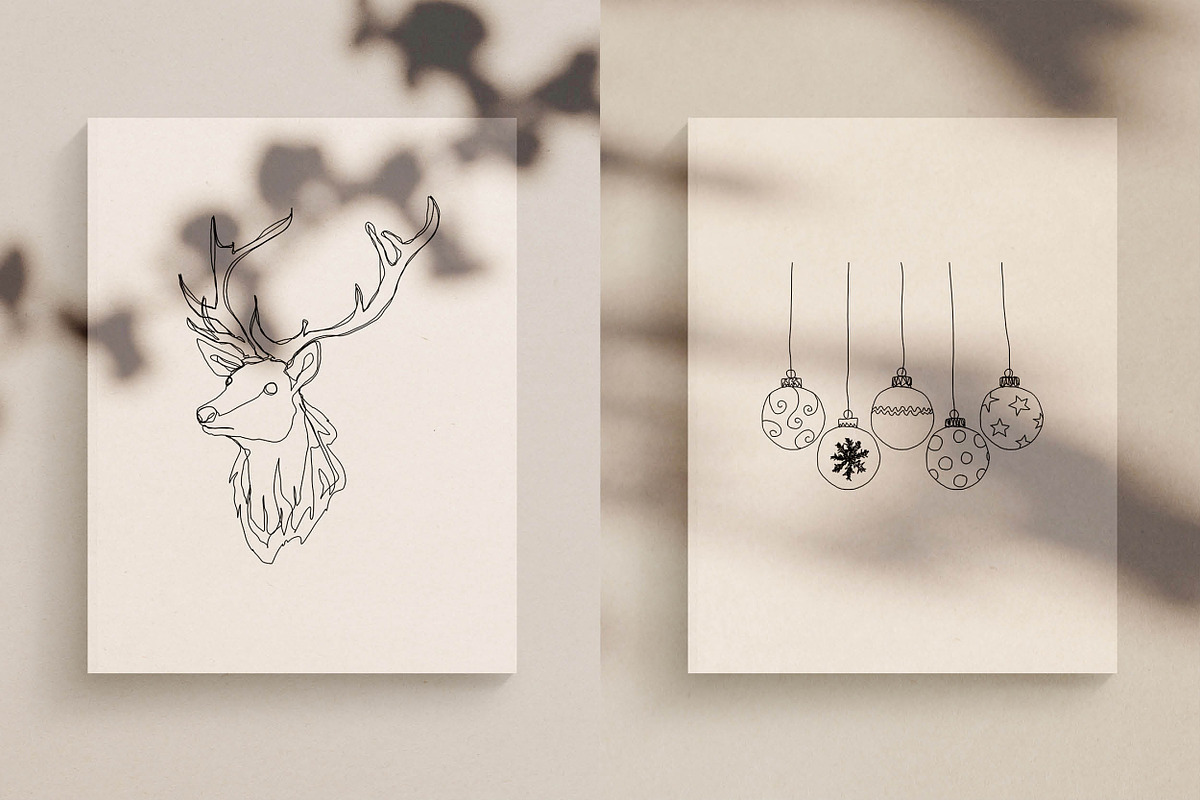 Christmas Bundle- Line Drawings, an Illustration by Whimsy Works (Photo 6 of 11)