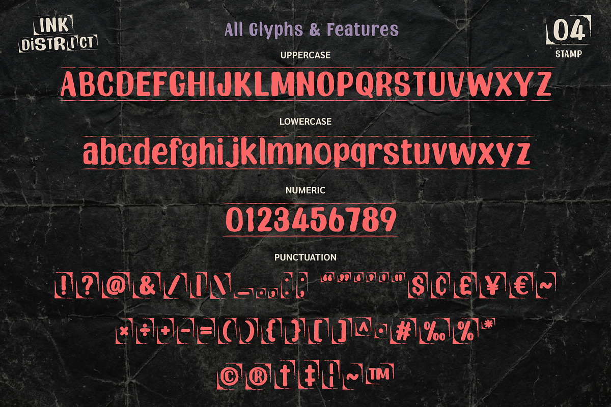 Ink District, a Symbol Font by BBtypeStudios (Photo 12 of 15)