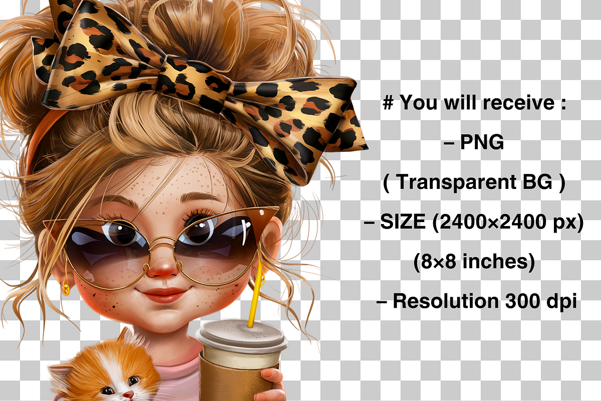 Girl Leopard Bow Clipart PNG Bundle, a Graphic by Clipart Bloom (Photo 10 of 12)