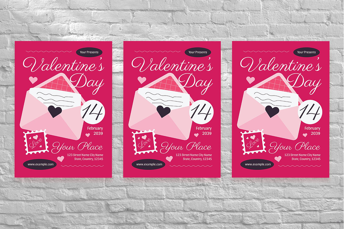Pink Elegant Valentine Day Flyer Set, a Flyer Template by Aiyari Graphic (Photo 3 of 3)