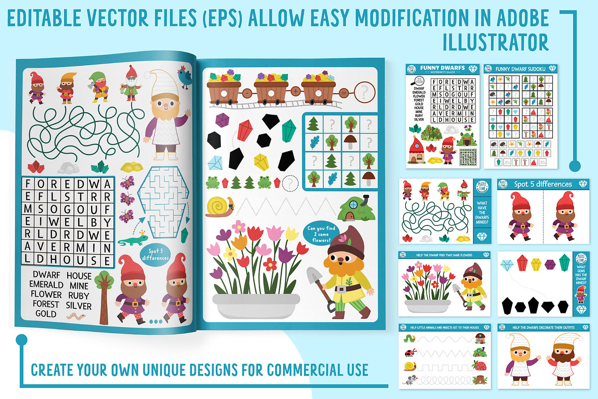 Dwarf games and activities for kids, an Education Illustration by Lexi Claus (Photo 13 of 14)