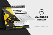 6 Desk Calendar Mockups, a Print Template by Graphic Bird (Thumbnail 1 of 10)