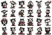 Whimsical Easter Cat Clipart, an Illustration by Black Bird Studio (Thumbnail 2 of 5)