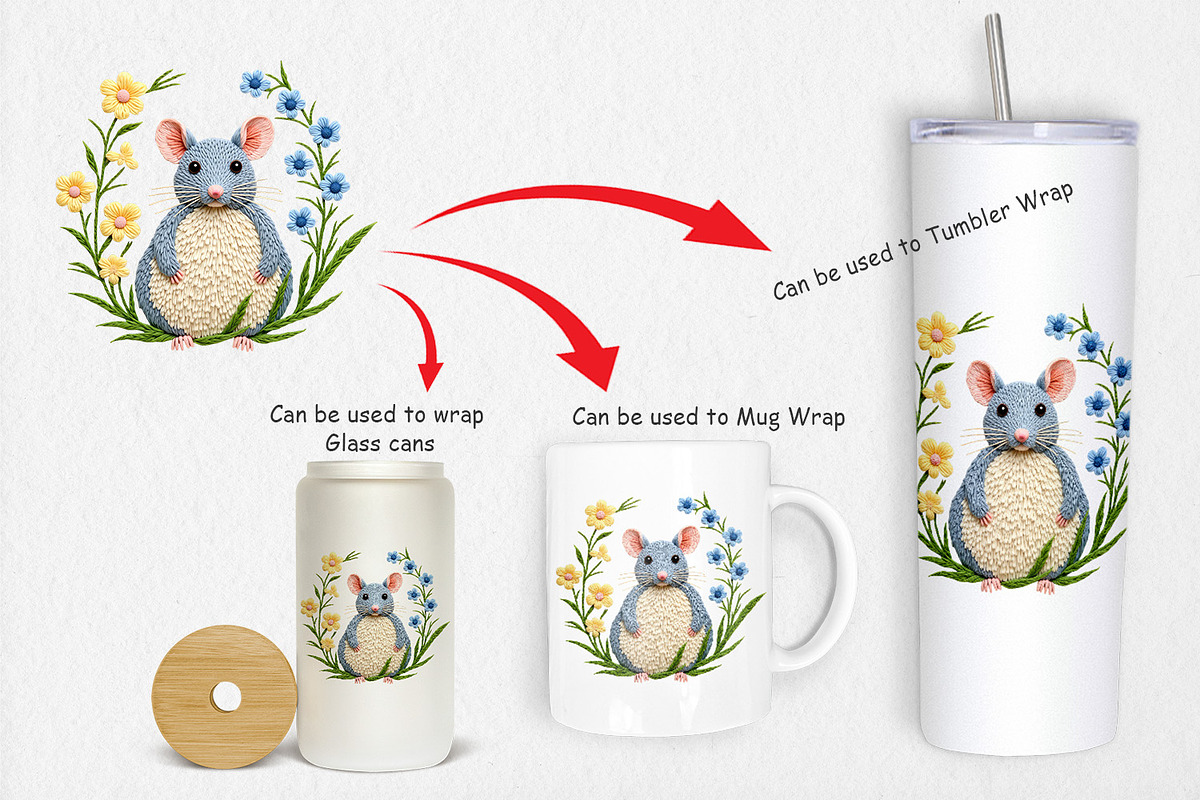 Rat Embroidery Clipart, a Graphic by Artnoy (Photo 4 of 5)