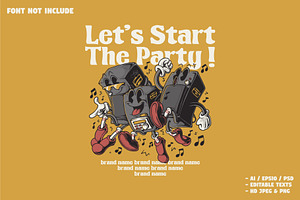 retro happy speakers, a Branding & Logo Template by Judsart