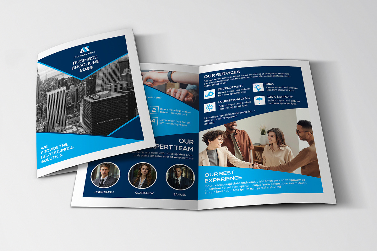 Corporate Bifold Brochure, a Brochure Template by retrographix (Photo 2 of 5)