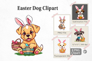 Easter Dog Clipart, a Graphic by Artnoy