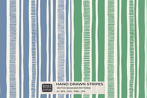 Hand Drawn Stripe Vector Patterns, a Pattern Graphic by Irina Ostapenko