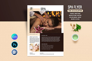 Spa and Beauty Salon Flyer, a Flyer Template by retrographix
