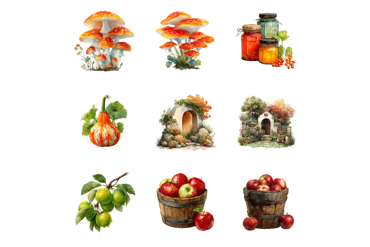 Watercolor Autumn Sublimation Clipar, an Illustration by Designworld (Photo 4 of 6)