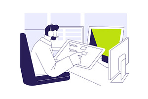 Air traffic control abstract concept, a Transportation Illustration by Visual Generation