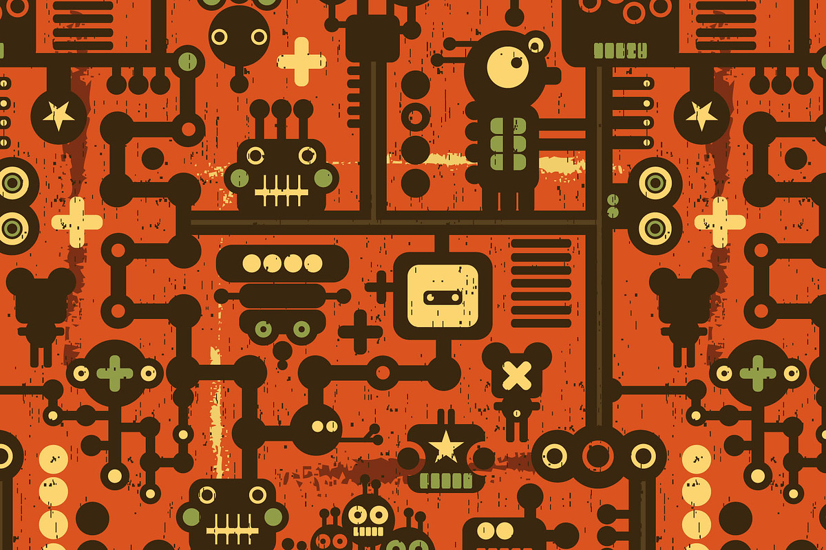 Big set of robots illustrations preview 5