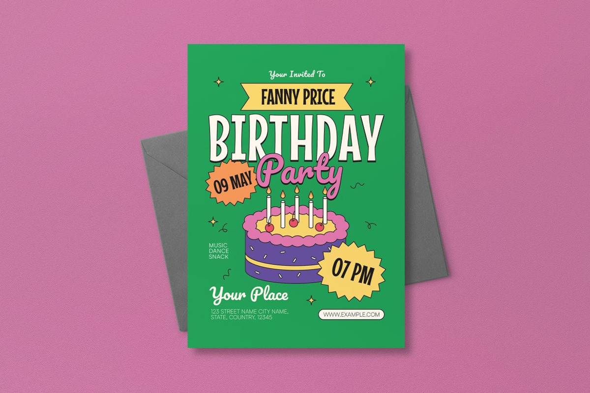 Teen Birthday Invitation, an Invitation Template by graphicook (Photo 3 of 3)