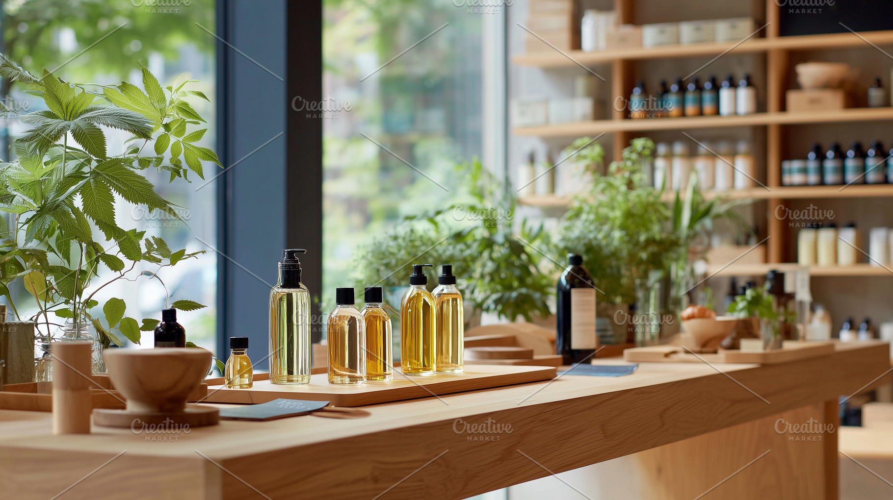 Modern eco shop interior with glass, an Architecture Photo by MistyDay