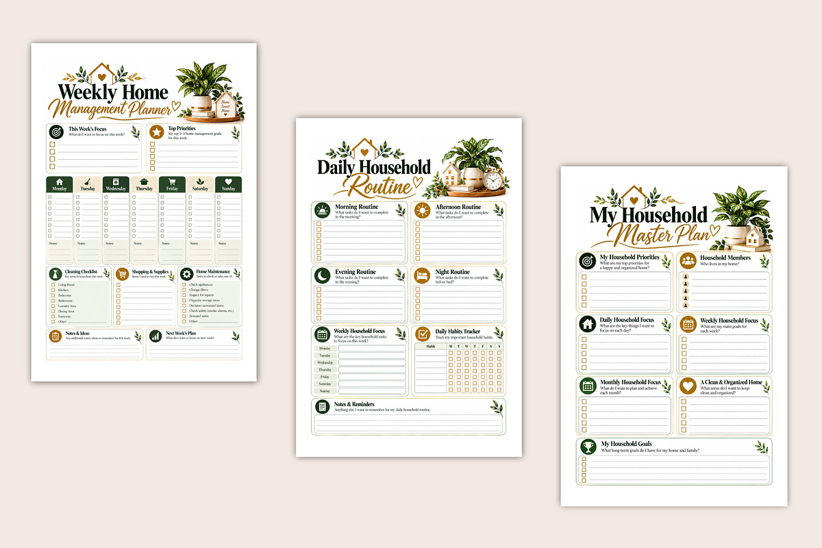 Household Flow Handbook, a Stationery Template by Designmela01 (Photo 4 of 5)