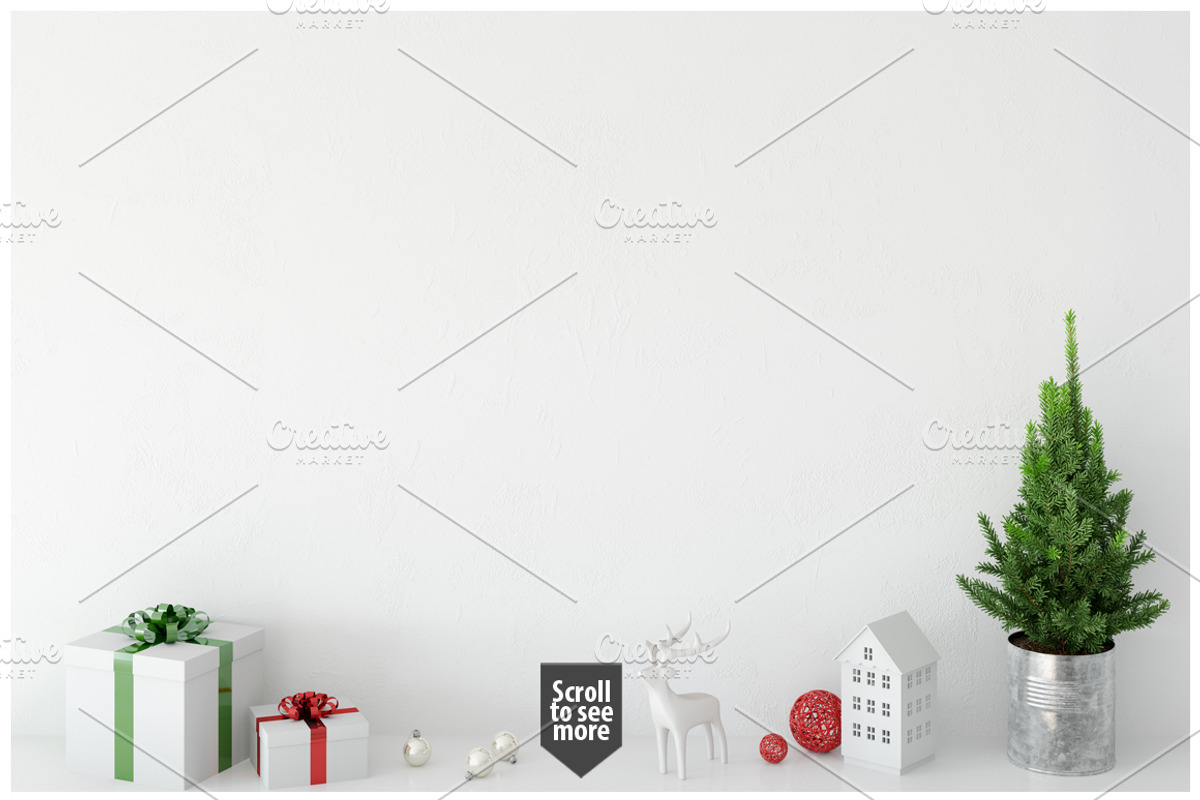 Christmas Frame Mockup Bundle, a Print Template by Yuri-U (Photo 4 of 19)