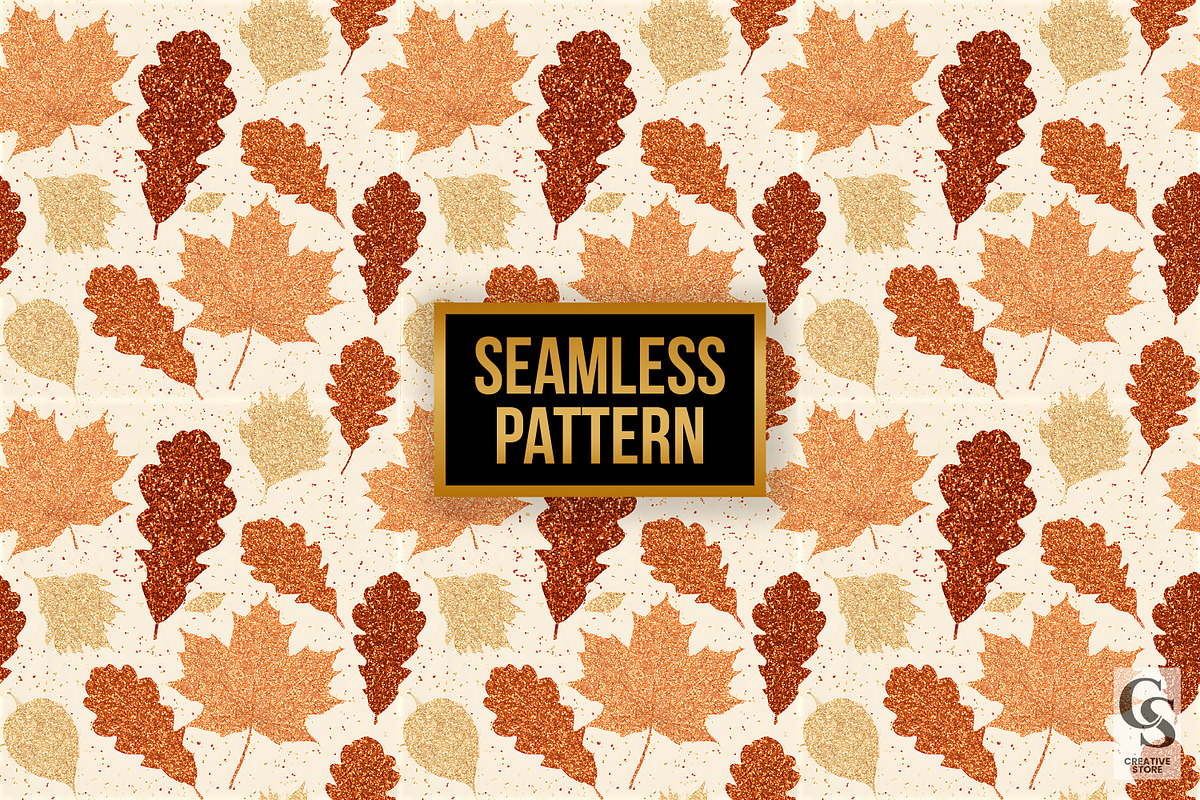 Fall Glitter Maple Leaves Pattern, a Pattern Graphic by Creative Store (Photo 4 of 5)