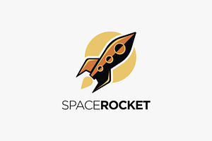 Spaceship Rocket Logo Icon Vector