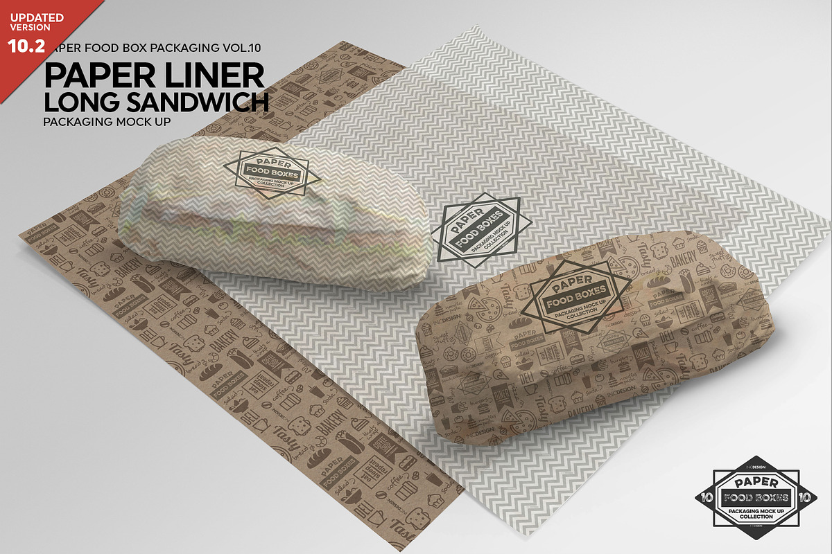 Long Sandwich Paper Liner Mockup, a Product Mockup by INCDesign (Photo 1 of 6)
