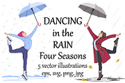Girl Dancing in the Rain, a Person Illustration by Yurals Art (Thumbnail 1 of 7)