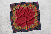 Crimson Baroque Garden Silk Scarf, an Object Graphic by ilustrinna (Thumbnail 2 of 10)