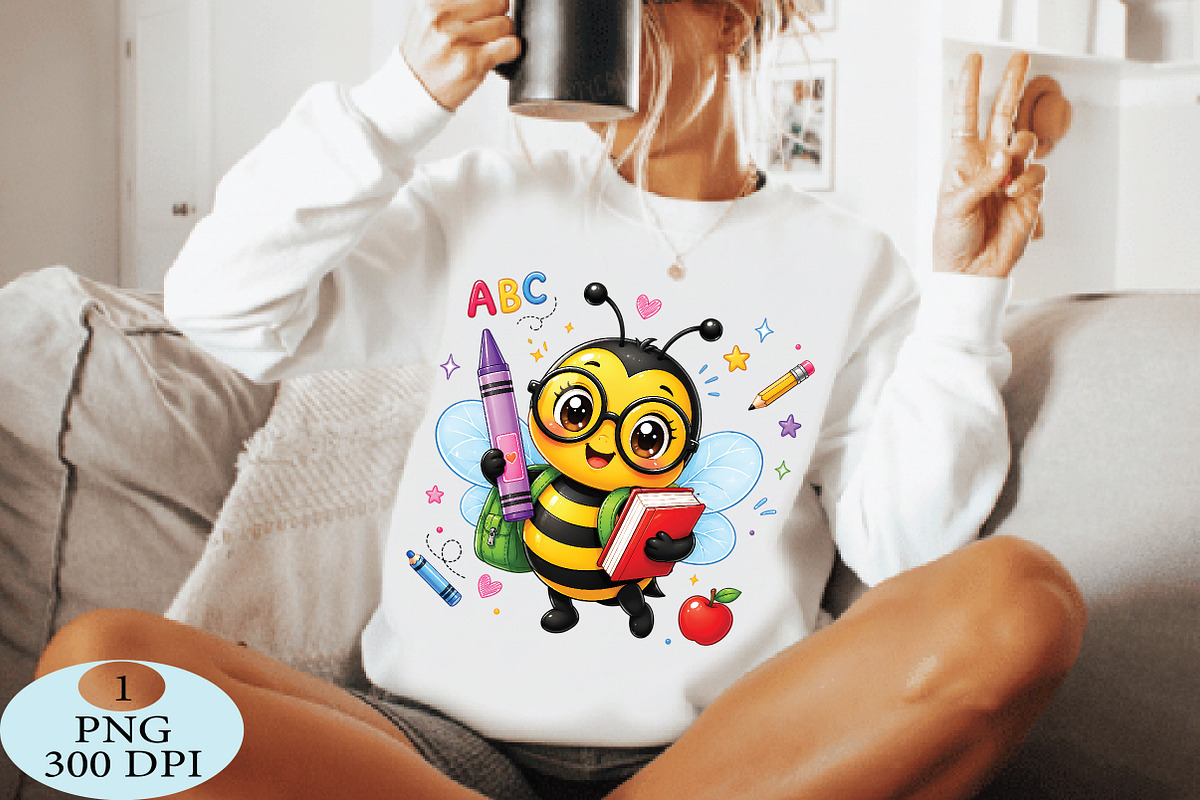 Cute School Bee PNG, a Seasonal Illustration by Daily.Designs (Photo 4 of 5)