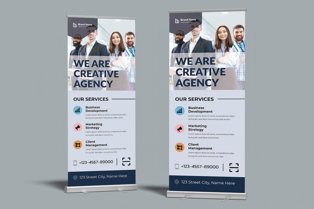Creative Agency Roll Up Banner, a Stationery Template by ContestDesign (Photo 1 of 3)