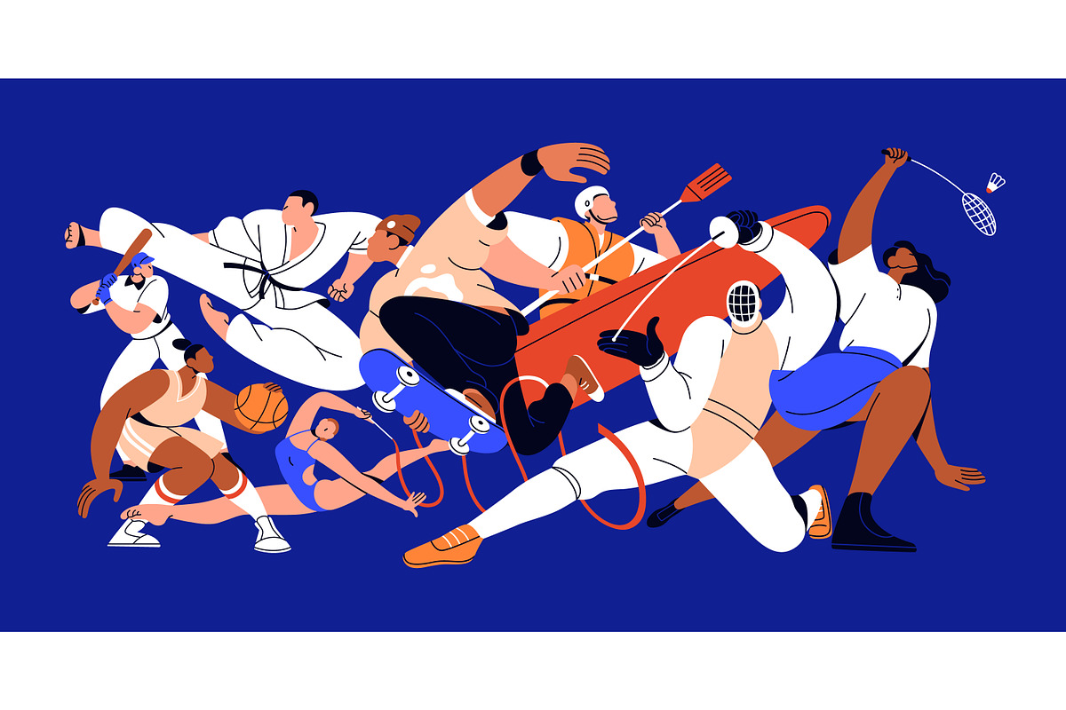 Athletes group, multi-sport concept, a Sport Illustration by Good Studio (Photo 2 of 3)
