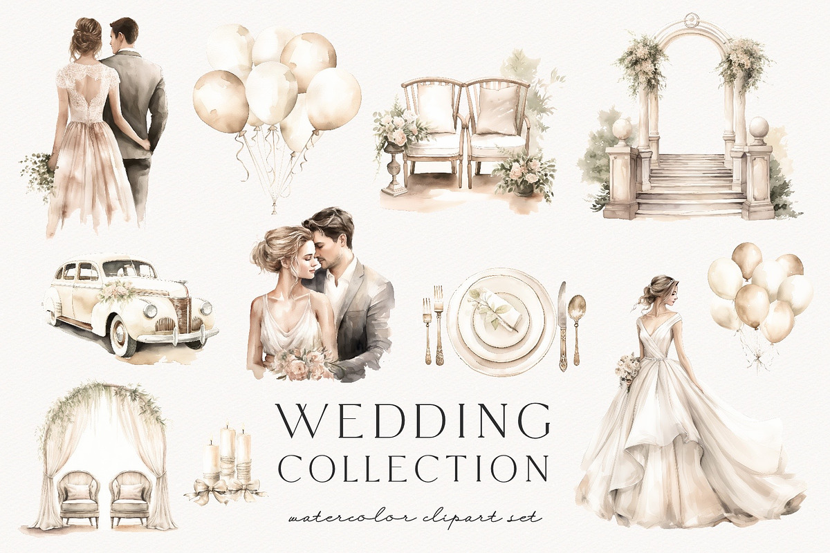 Wedding Collection, a Decorative Illustration by PeDe Designs