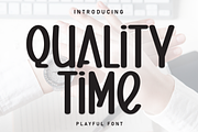 Quality Time | Script Font, a Script Font by Scratchones (Thumbnail 1 of 8)