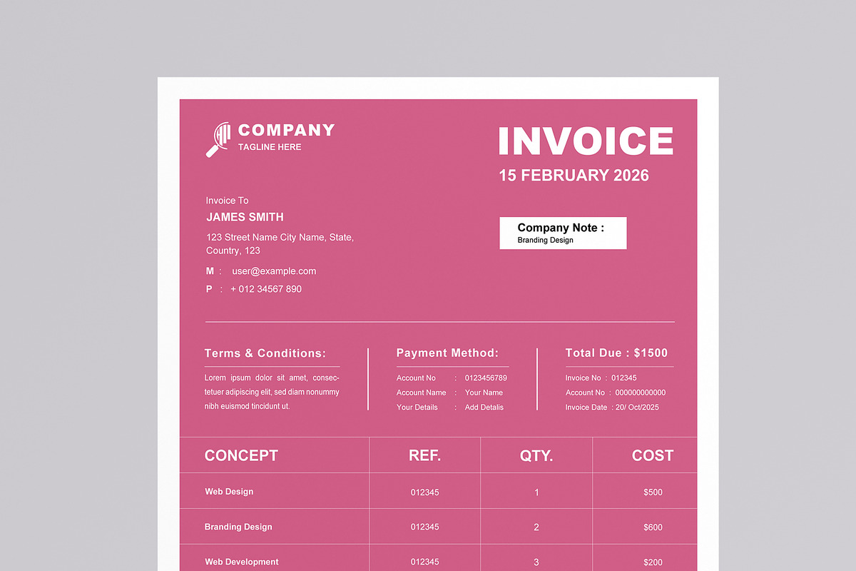 Minimalist Invoice Design, a Flyer Template by MightyDesign (Photo 2 of 8)