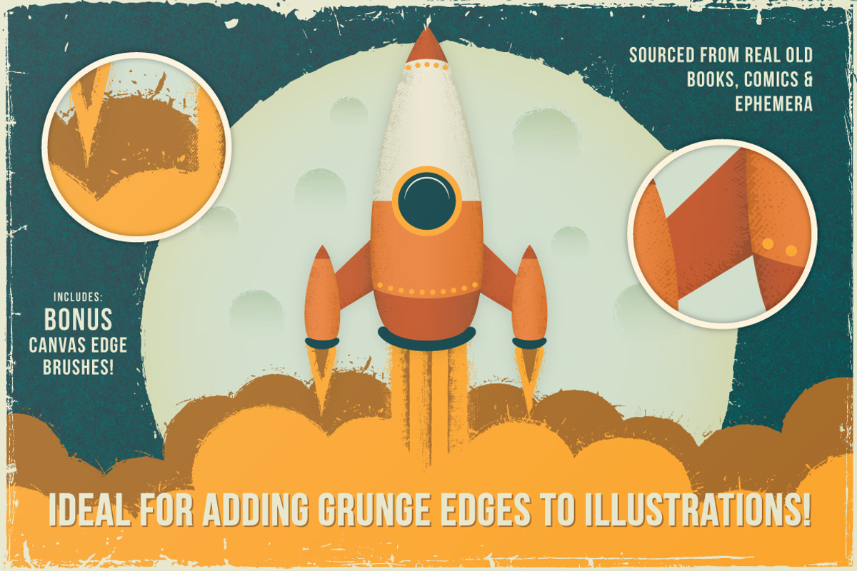 Vintage Vector Edge Brushes preview 2