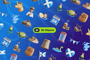 Scottish National Day 3D Icons, an Object 3D Model by Rakata Studio (Thumbnail 5 of 7)