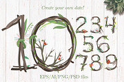 'Spring lettering' numbers, a Decorative Illustration by Cheeba Ribba Designs (Thumbnail 1 of 2)