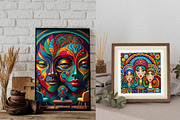 Colorful Abstract Women Wall Art, a Wallpaper Graphic by Helospace (Thumbnail 3 of 10)