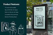 Cyber Security Doodle Icon Set, an Outline Icon by Vectors Market (Thumbnail 2 of 7)