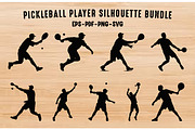 Pickleball Player Silhouette SVG Set, a Person Illustration by Gfx Expert Team (Thumbnail 1 of 3)