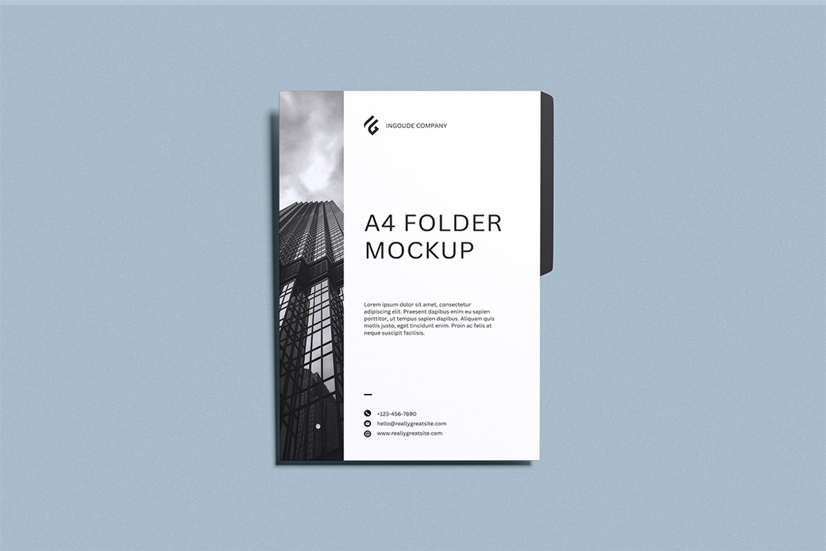 A4 Folder Mockup, an Advertising Mockup by Pikachudesign (Photo 3 of 5)