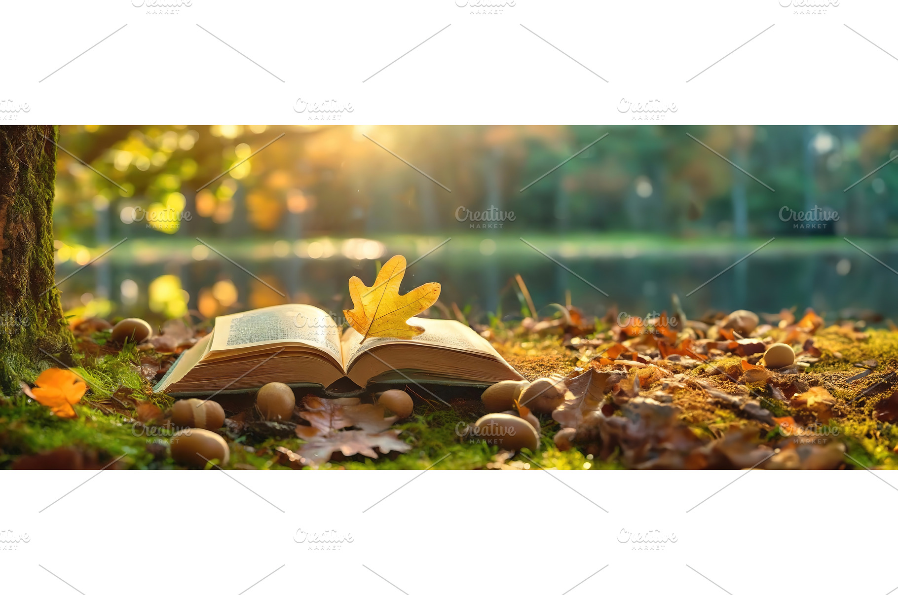 An open book lying on a mossy forest, a School & Education Photo by Igor Tichonow