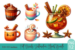 Fall Drinks Sublimation Clipart., a Graphic by CitraGraphics