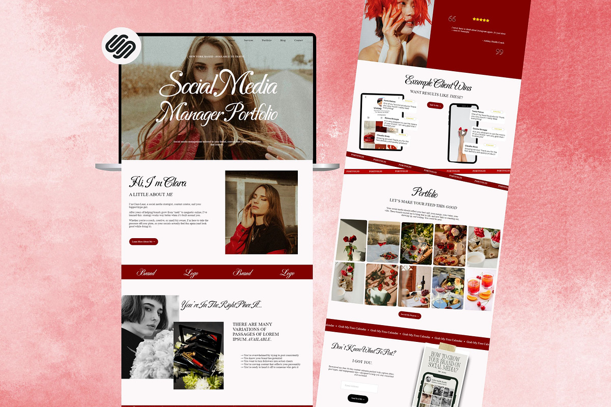 Squarespace Social Media Manager, a Squarespace Template by Sofia Designs (Photo 1 of 6)