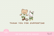 Soccer Love Story Bear Bunny Clipart, a Sport Illustration by Blumensdiary (Thumbnail 6 of 6)