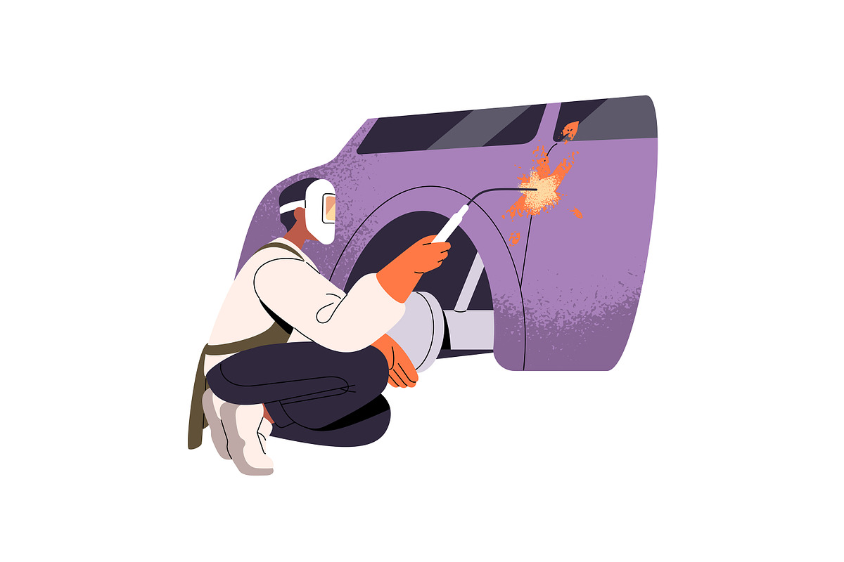 Welders work with metal set, a Work Illustration by PaperTrident (Photo 8 of 9)
