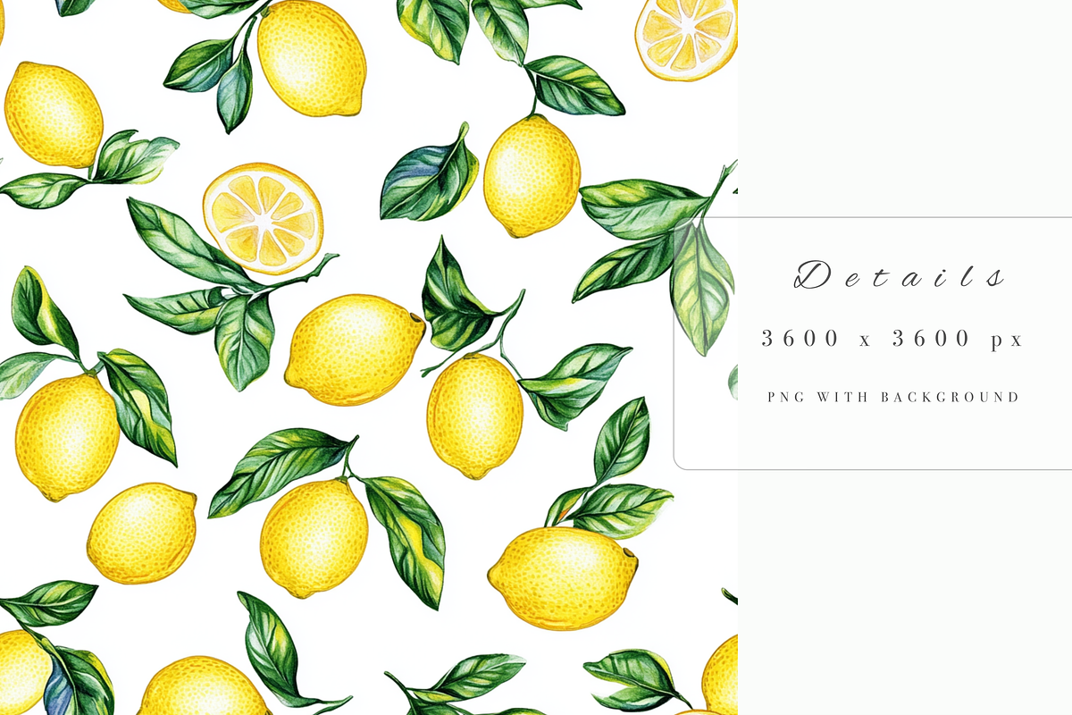 Seamless Citrus Design, a Decorative Illustration by Pati Charm Studio (Photo 5 of 7)