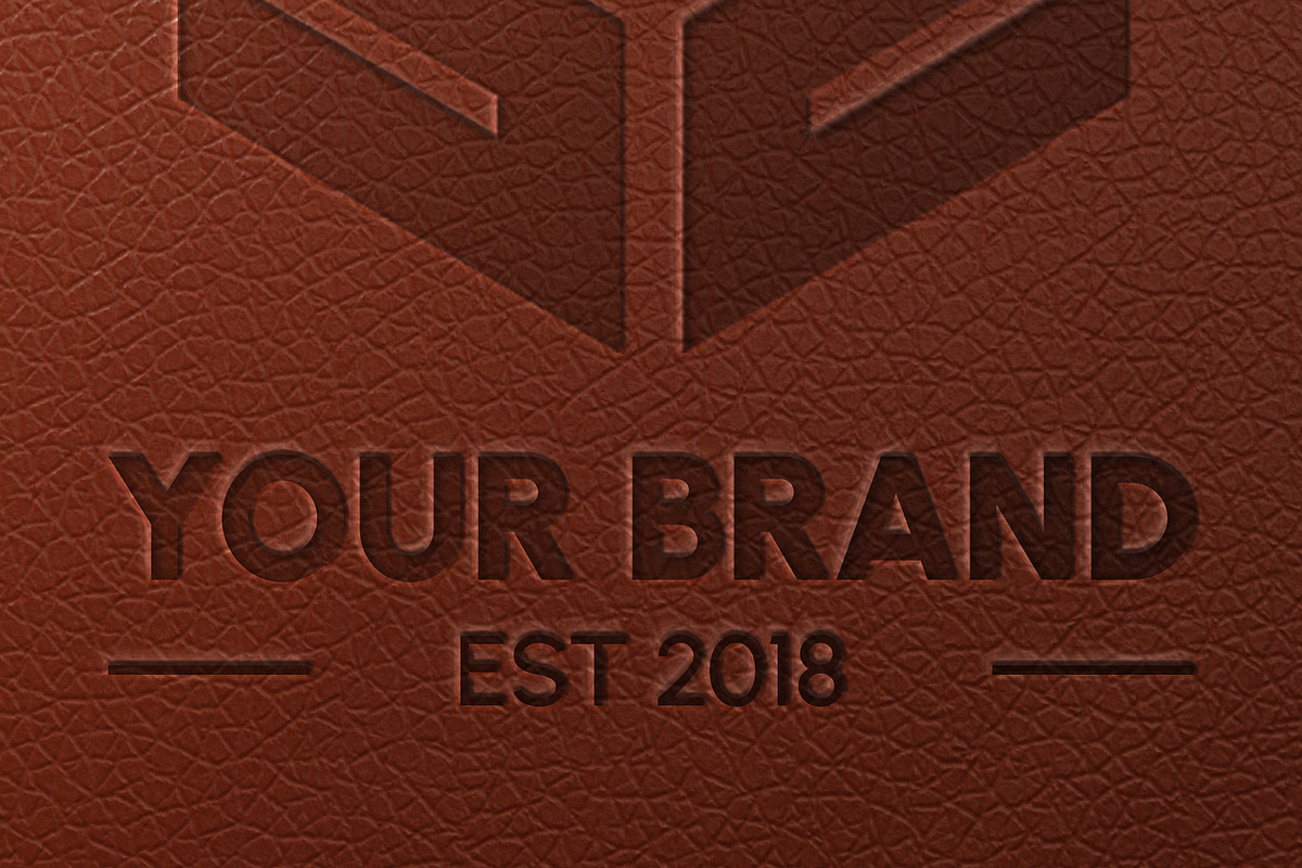 Leather Emboss Logo Mockup, a Merchandise Mockup by VanillineGraph (Photo 4 of 4)