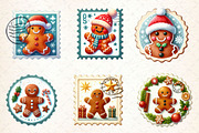 Christmas Gingerbread Postage Stamps, a Work Illustration by Dream Creation (Thumbnail 3 of 4)