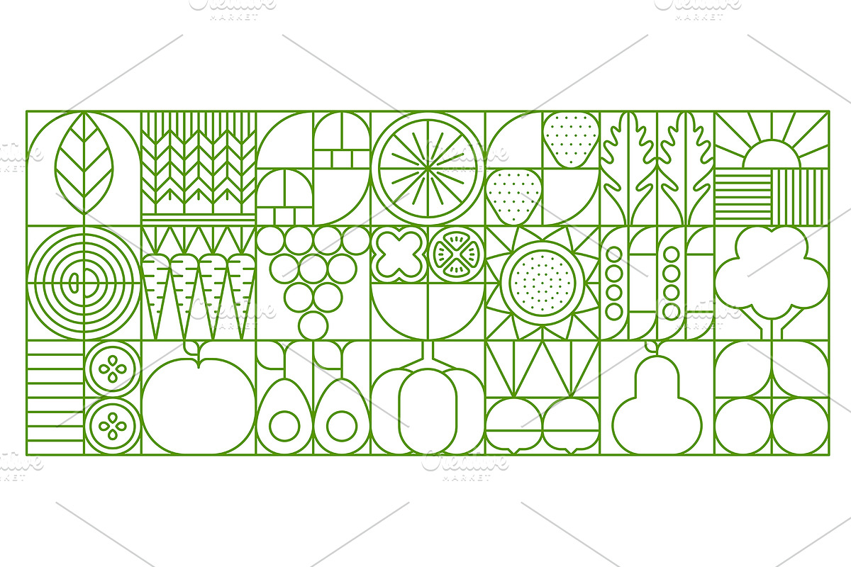 Organic food geometric abstract tile, a Food Illustration by Vector Tradition (Photo 1 of 3)